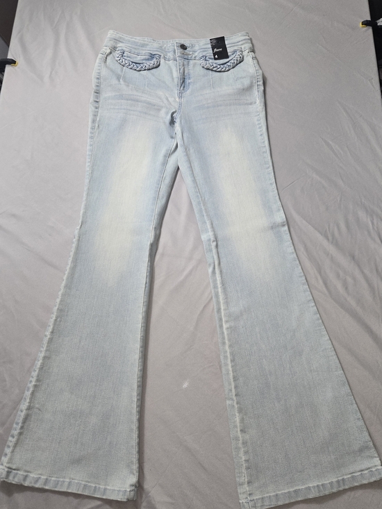 New York & Company Denim - New York & Company Light Wash Flare Jeans - Pale Blue